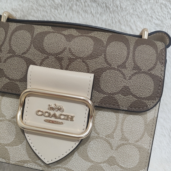 Morgan Square Crossbody Bag In Blocked Signature Canvas - Picture 10 of 12